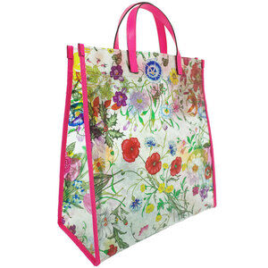 Gucci Bag Floral Vinyl Tote Textured Flower